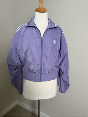Adidas Lavender Cropped Track Jacket Windbreaker XS/S